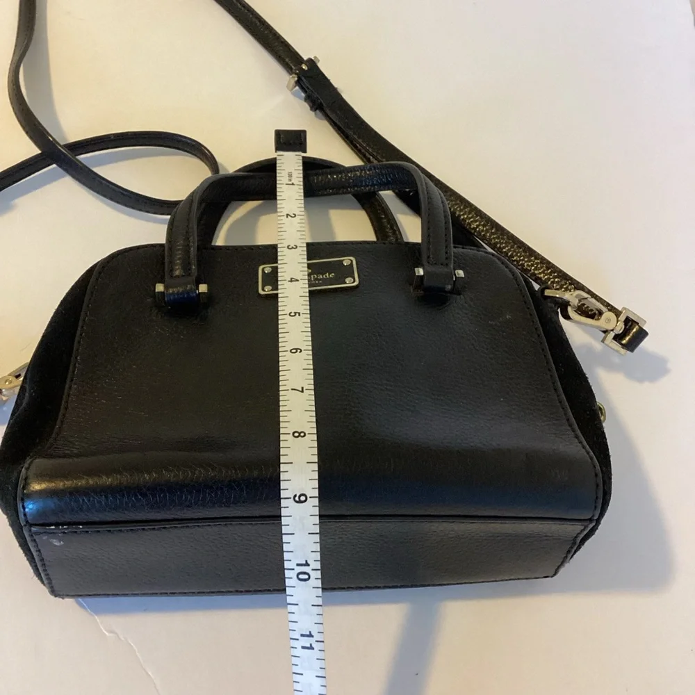 Kate Spade Kay Street Small Felix Satchel Black Pebbled Leather Suede Trim Bag - Picture 11 of 15
